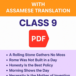 "Amplification for Class 9 English with Assamese translation study guide for students"